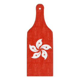 Plattpaddel av glas med flagga från Hongkong