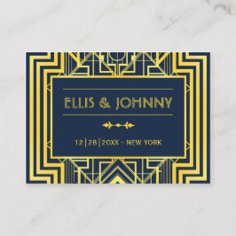 Plattskort för marin och Guld i Bröllop Placeringskort