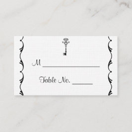 Plattskort för Svarta och vita Nyckel Bröllop Placeringskort