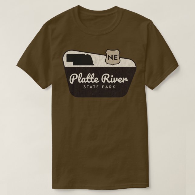 Plattstatsparken Nebraska Välkomstskylt T Shirt (Design framsida)