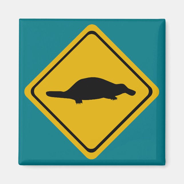 platypisk vägskylt magnet (Framsidan)