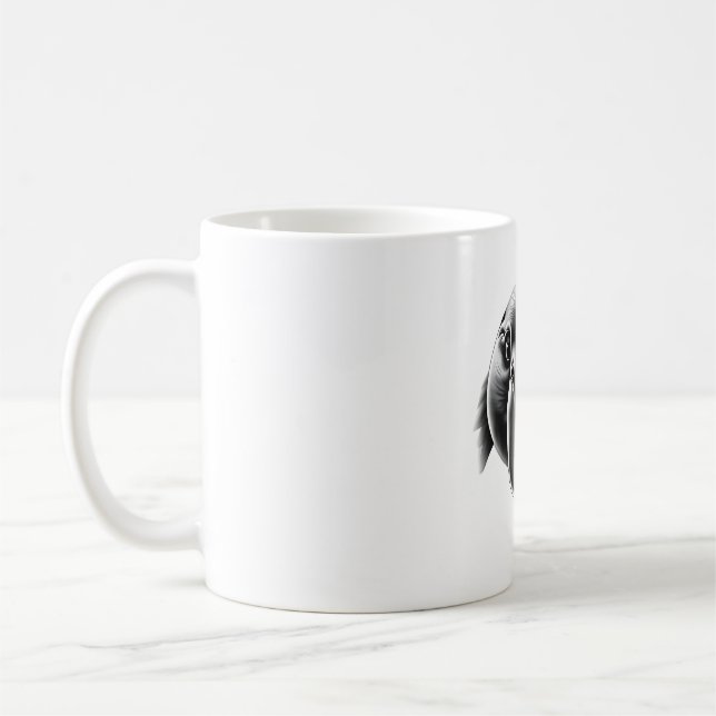 Platypus Älskare T-Shirt - Realistiskt svartvitt Kaffemugg (Vänster)