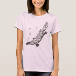Platypus animal grafik grått t-shirt
