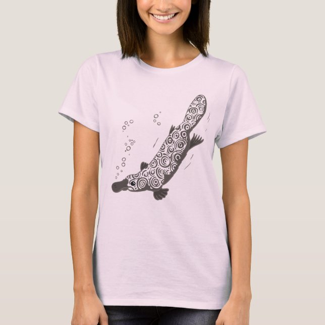 Platypus animal grafik grått t-shirt (Framsida)