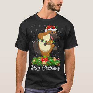 Platypus Animal Lover Matching Santa Hat Platypus T Shirt