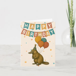Platypus Birthday Card - Cute Aussie Animal Kort