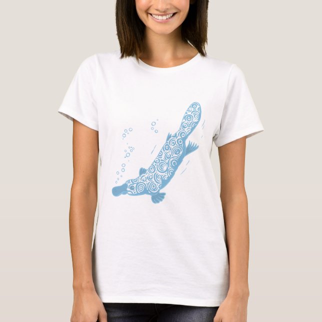 Platypus blue hue, stilized T T-shirt (Framsida)