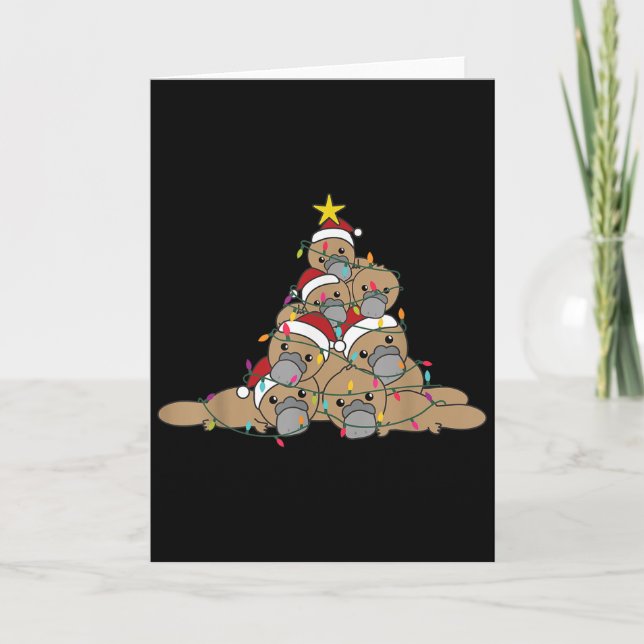 Platypus Christmas Tree Funny Christmas Animals  Kort (Framsida)