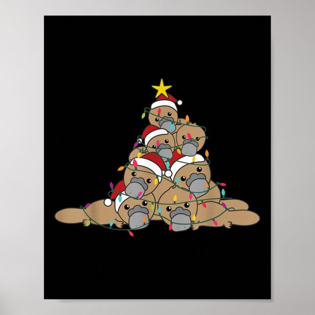 Platypus Christmas Tree Funny Christmas Animals  Poster (Framsidan)
