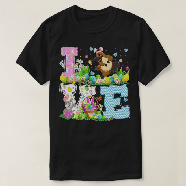Platypus Easter Egg Hunt Funny Love Platypus Easte T Shirt (Design framsida)