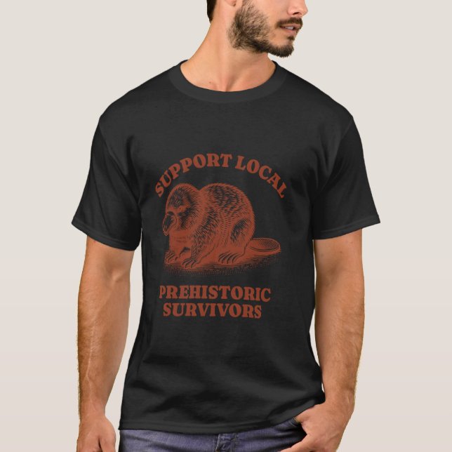 Platypus Evolution Support Local Prehistorisk Surv T Shirt (Framsida)