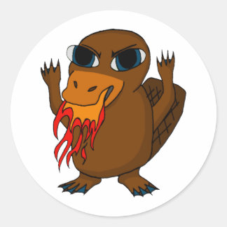 Platypus för brandgubbning runt klistermärke