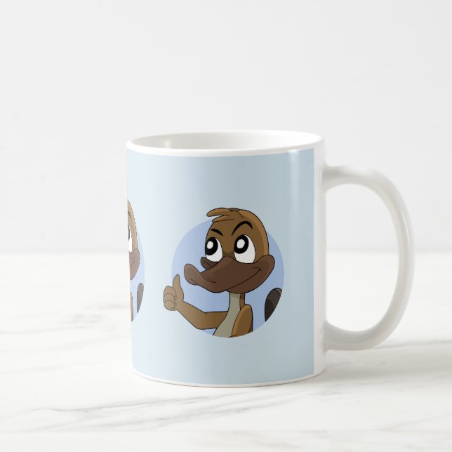 Platypus giving thumbs up cartoon coffee mug kaffemugg (Höger)