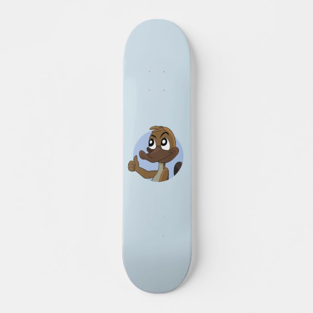 Platypus giving thumbs up cartoon mini skateboard bräda 18,5 cm (Framsida)