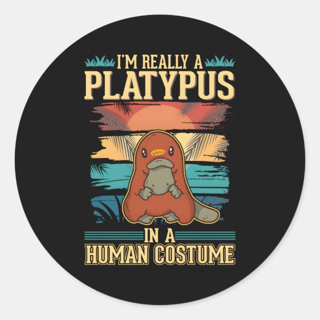 Platypus Halloween Runt Klistermärke (Framsida)