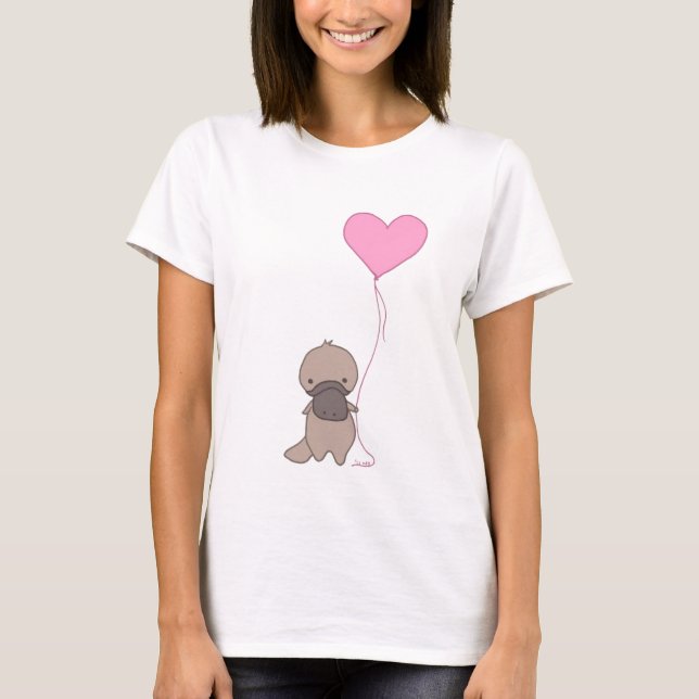 Platypus Holding Heart Balloon Tröja (Framsida)