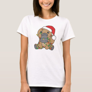 Platypus jul Winter Animals Helgdag Platypus T Shirt
