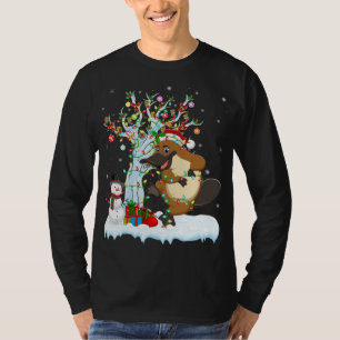 Platypus Julafton Träd Lighting Santa Hat Platypus T Shirt