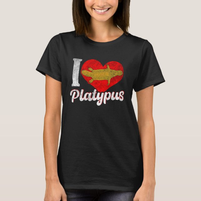 Platypus Love Australia Australian Animal T Shirt (Framsida)