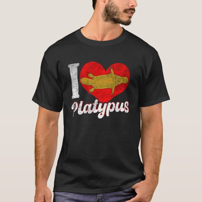 Platypus Love Australia Australian Animal T Shirt (Framsida)