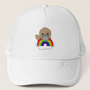 Platypus Rainbow Cute Animals färgstarka Keps