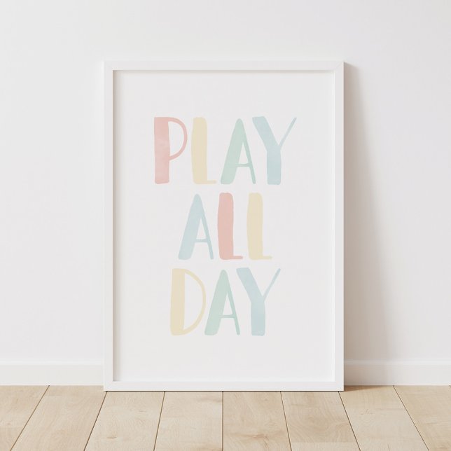 Play All Day Pastel Rainbow Girls Room Decor Poster (Skapare uppladdad)