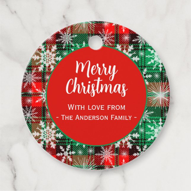 Play and Snöflingor jul Mönster 1 Gåvor Etiketter (Framsida)