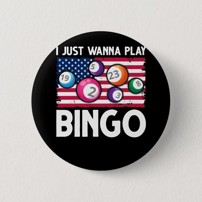 Play Bingo American Flagga Funny Bingo Knapp (Framsida)