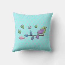Play Bird med Gingham Löv Rosa Blue Dots