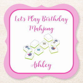 Play Birthday Mahjong PERSONALIZE Underlägg Papper