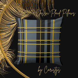 Play Black Guld Grått Stripe Dekorativ kudde