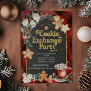 Play Blommigt-jul-cookie Exchange Party Inbjudningar