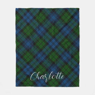 Play Blue Grönt Check Campbell Militan Tartan Fleecefilt