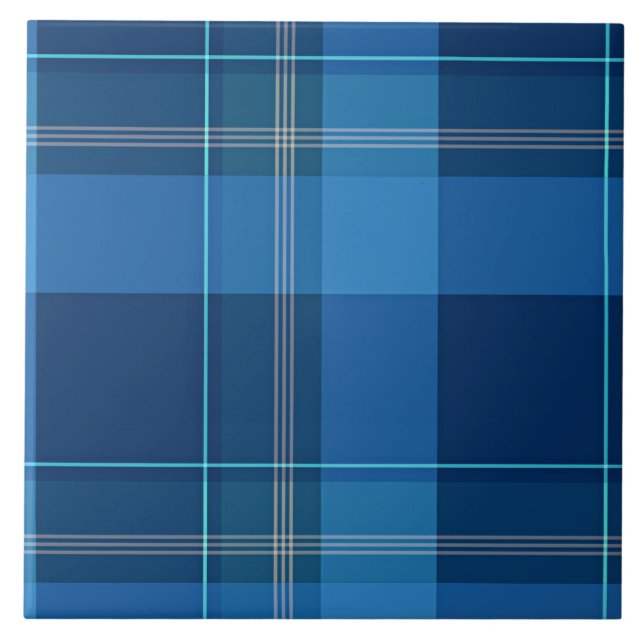 Play, Blue Tartan mönster Kakelplatta (Framsidan)