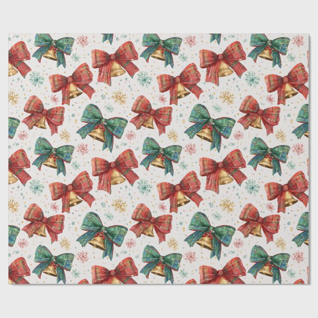 Play Bows Klockor Retro-jul Presentpapper (Platt)