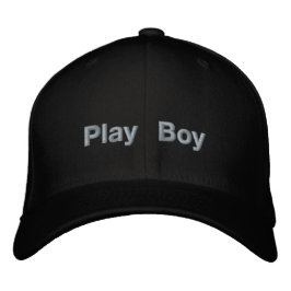 Play Boy anpassad bokstavsformgivning Svart Flexfi Broderad Keps
