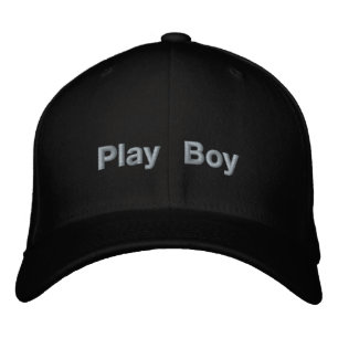 Play Boy anpassad bokstavsformgivning Svart Flexfi Broderad Keps