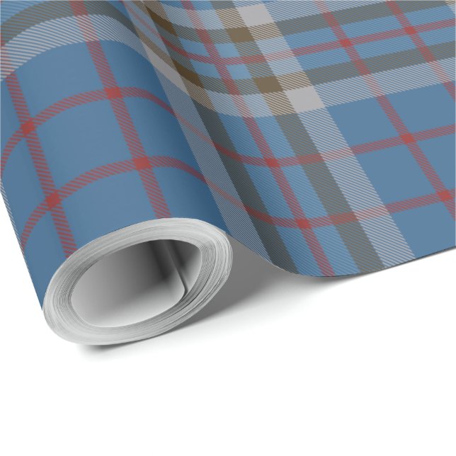 Play Classic Klan Thompson Blue Grått Tartan Presentpapper (Rullad Hörn)