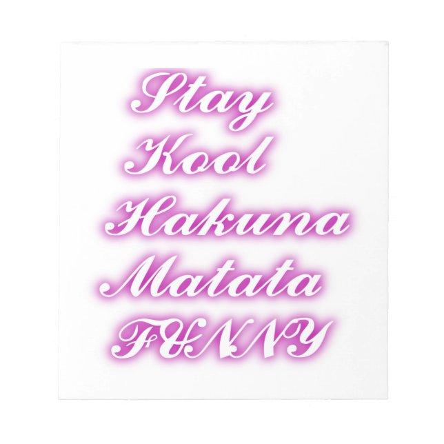 Play Coola Hakuna Matata .png Anteckningsblock (Framsida)