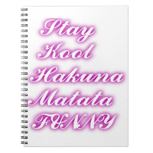 Play Coola Hakuna Matata .png Anteckningsbok Med Spiral