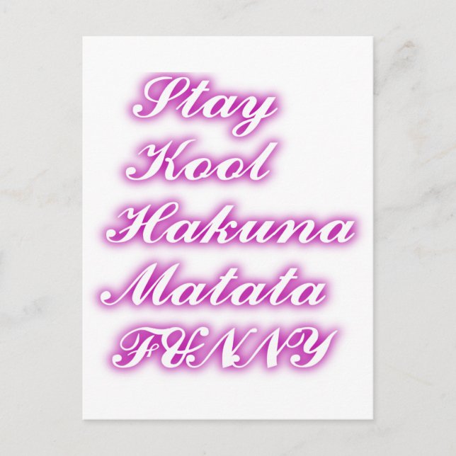 Play Coola Hakuna Matata .png Vykort (Framsida)