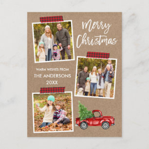 Play Craft Tape Red Lastbil jul Kraft Vykort