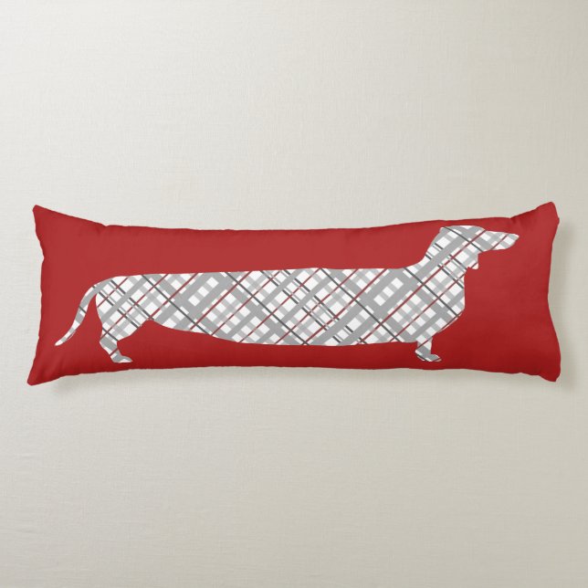 Play Dachshund på Red Kroppskudde (Framsidan)