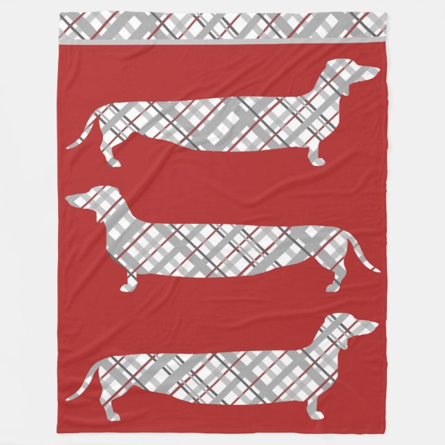 Play Dachshunds på Röda Ull Fleecefilt (Framsidan)