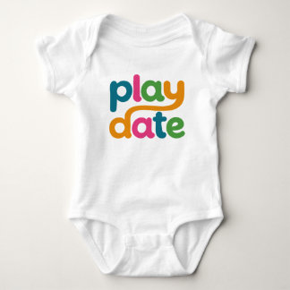 Play Date Färgglada Logotyp Baby Body T Shirt