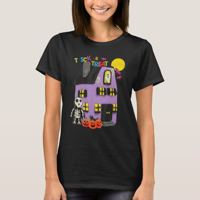 Play Doh Haunted House Bus eller godis T Shirt (Framsida)