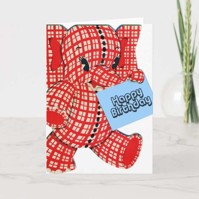 Play Elephant Birthday Kort (Framsida)