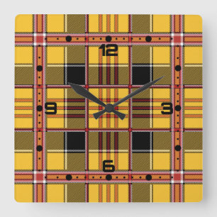 Play Fabric Struktur Brown Rand-52628 Fyrkantig Klocka