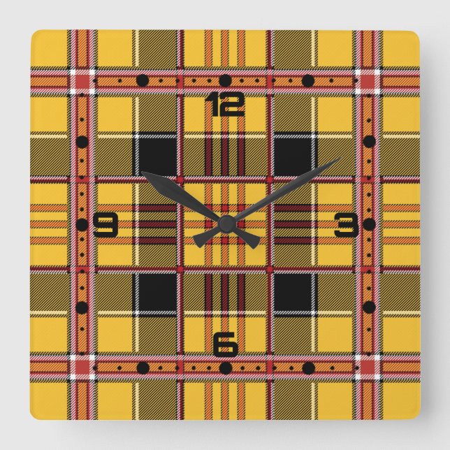 Play Fabric Struktur Brown Rand-52628 Fyrkantig Klocka (Framsida)
