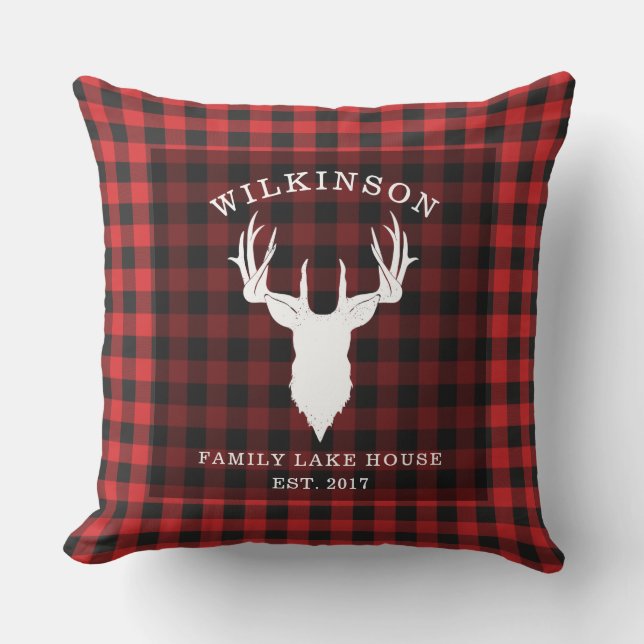 Play Family Red Buffalo Lumberjack Sjö House Kudde (Framsida)